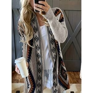 Gray Cozy Knit Cardigan Sweater